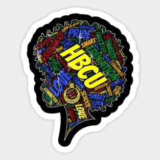 HBCU Grad Words in Afro Sticker